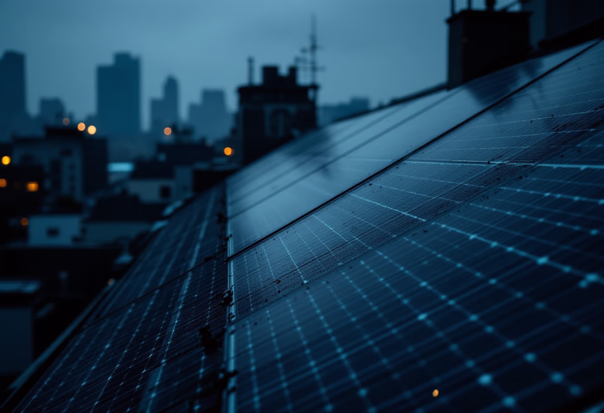 image of solar panels on rooftops