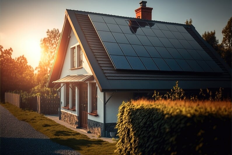 image of home with solar panels